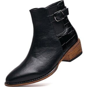 Women's Blackstone Ankle Boots Mid-height Heels Chelsea Zipper Dressy Booties